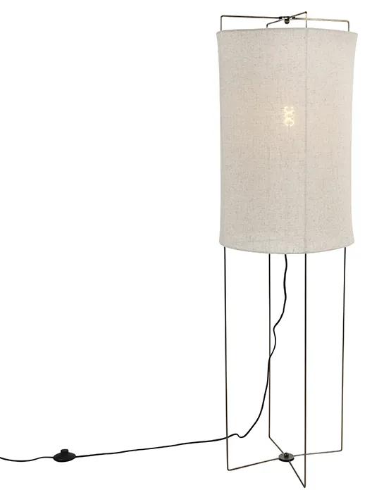 Lampă de podea design nuanță de lenjerie bej - Bogat