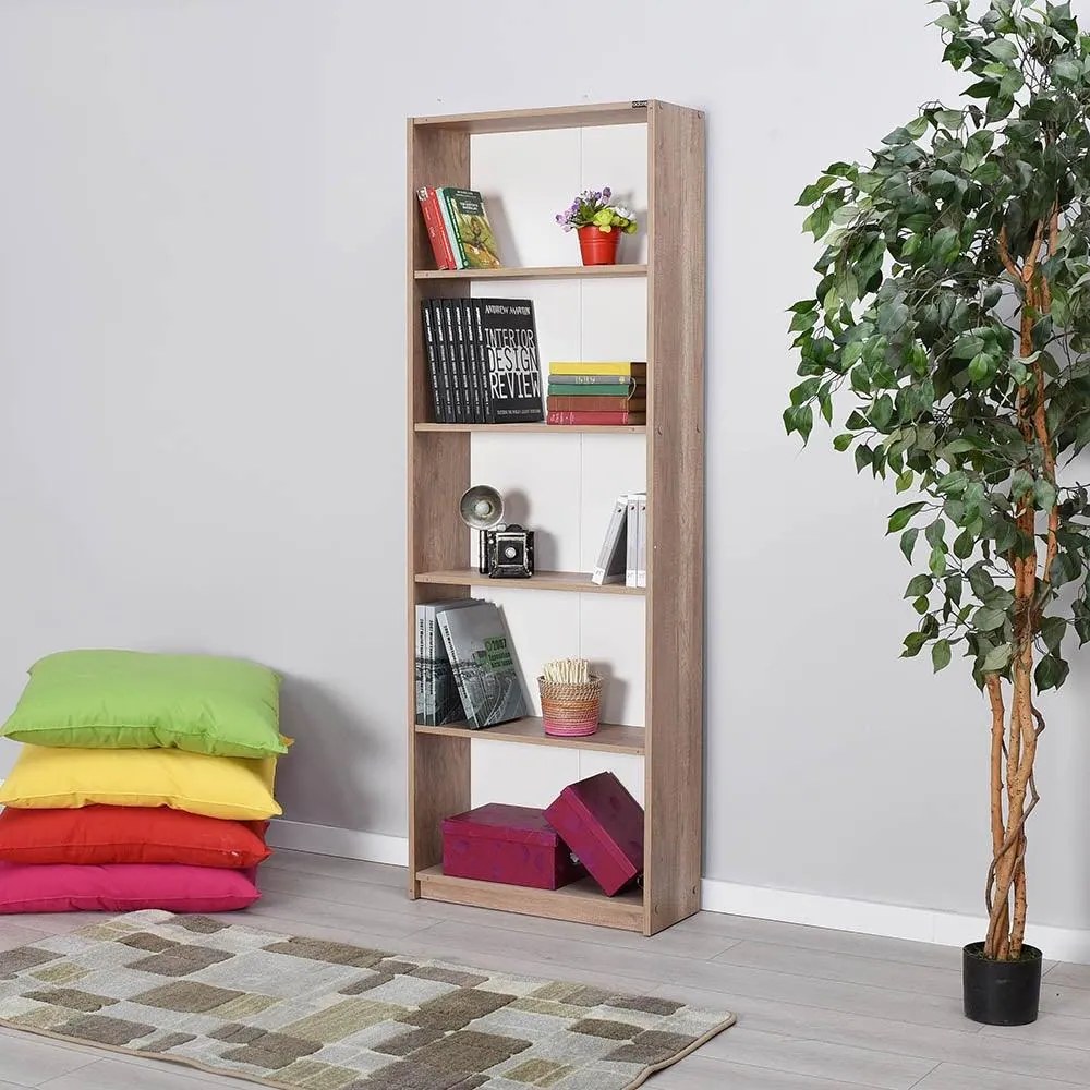 Biblioteca Adore Modern, 5 rafturi, 64x182x26 cm