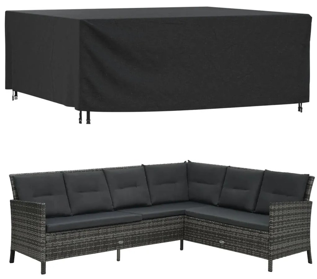 364812 vidaXL Husă mobilier de grădină negru 250x210x90 cm impermeabilă 420D