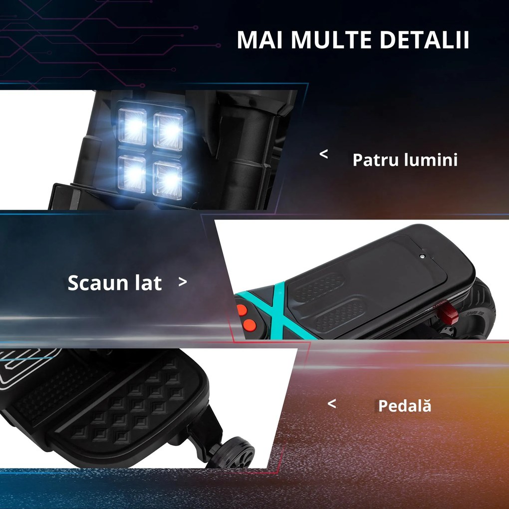 HOMCOM Motocicletă Electrică pentru Copii 3-5 Ani cu Roți de Antrenament, Baterie Reîncărcabilă, Design Sportiv, Negru | Aosom Romania