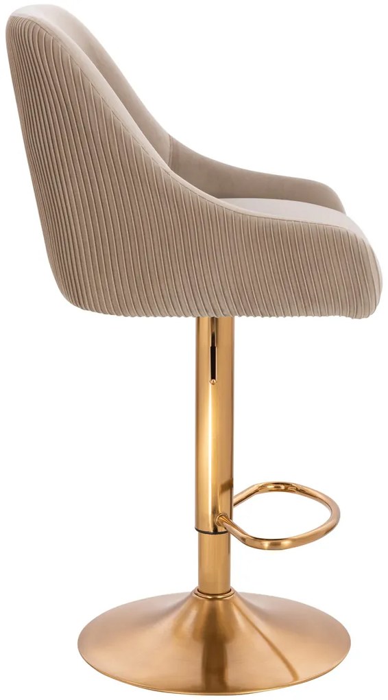 HR920W Scaun Latte din Catifea cu Bază Aurie