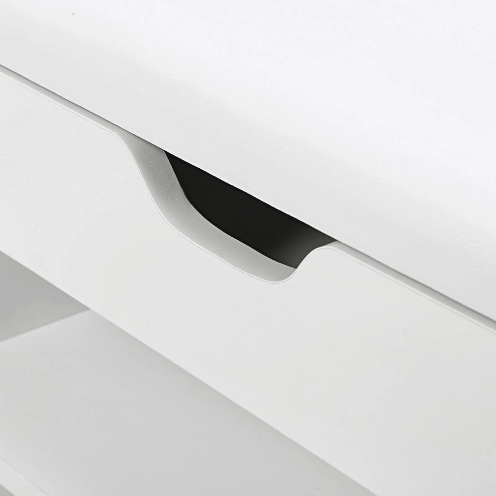 Pantofar cu bancă și spațiu de depozitare LUJZA, 80x30x44cm, alb Vasagle