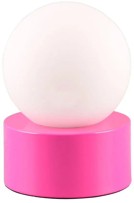 Veioză roz cu abajur din sticlă (înălțime 17 cm) Countess – Trio