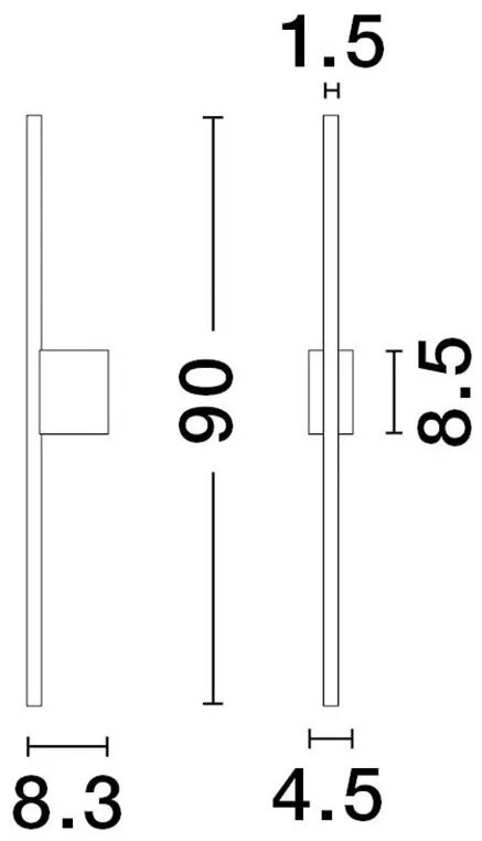 Aplica LED design liniar cu protectie IP44 TIEN 90cm