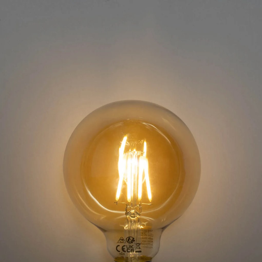 Set de 5 Becuri LED E27, cu 3 trepte de intensitate, auriu G95 4W 450 lm 2700K