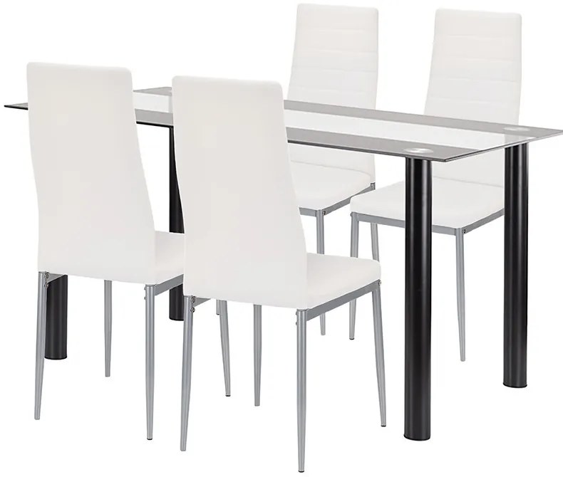 Set de sufragerie Denton 4+1 alb-gri