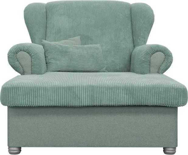 Fotoliu verde mentă cu tapițerie din catifea reiată Lord – Ropez