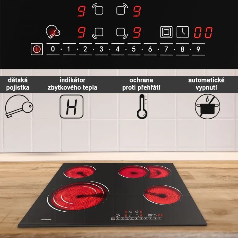 JAGO Plită ceramică din sticlă, 6800 W