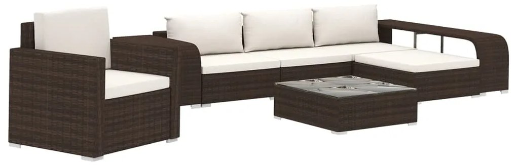 46822 vidaXL Set mobilier de grădină cu perne, 8 piese, maro, poliratan