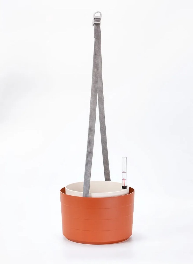 Plastia Ghiveci de flori suspendat cu auto-udare  Berberis teracotă + fildeș, diam. 26 cm