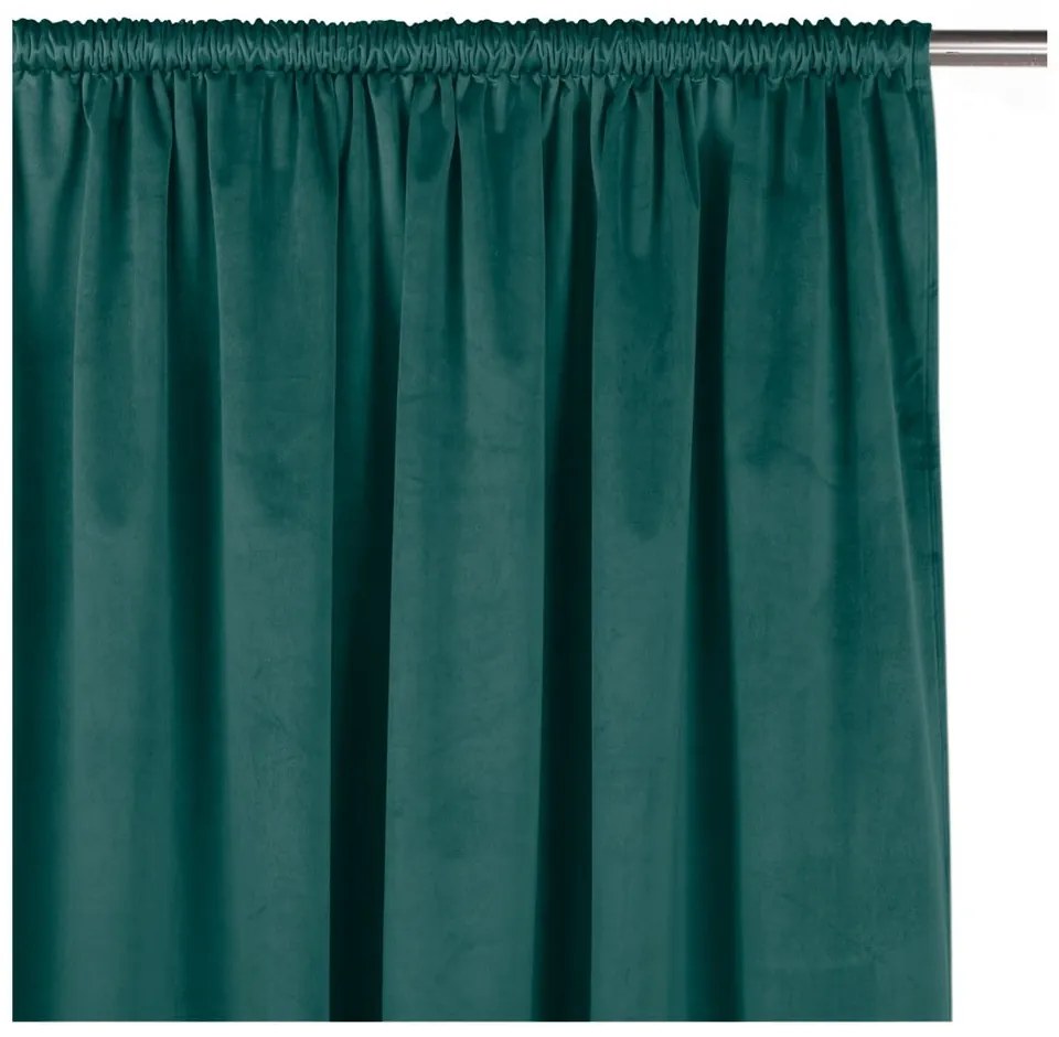 Draperie în culoarea petrolului dimout (semi-opacă) din catifea 400x175 cm Velto – Filumi