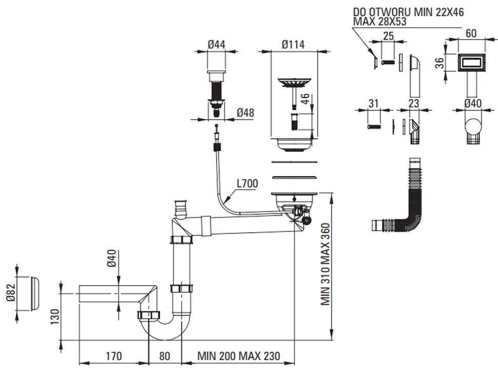 Chiuveta bucatarie compozit Deante Momi, 67x44 cm, cu picurator, alb mat 670x440 mm, Alb mat