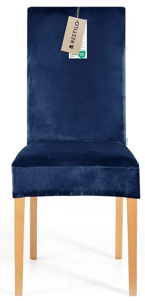 Restilo Husă pentru scaun Sento indigo, 48 x 48 x58 + 10 cm, set de 6 bucăți