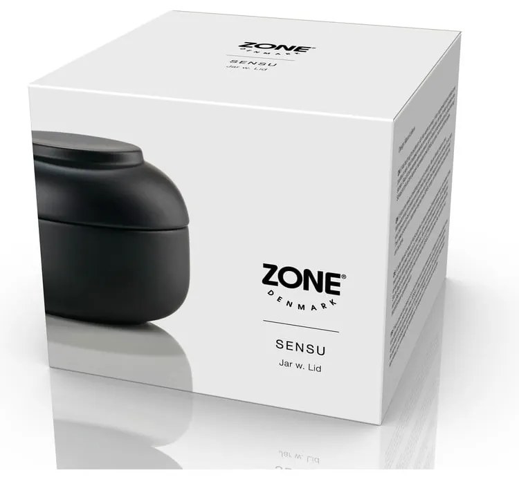 Organizator de baie negru pentru dischete demachiante din gresie ceramică Sensu – Zone