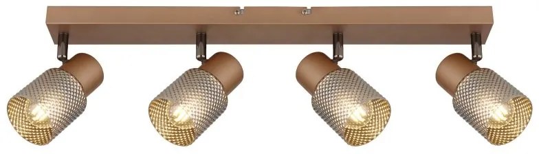 Plafoniera cu 4 Spoturi directionabile metal cafea SATELLA