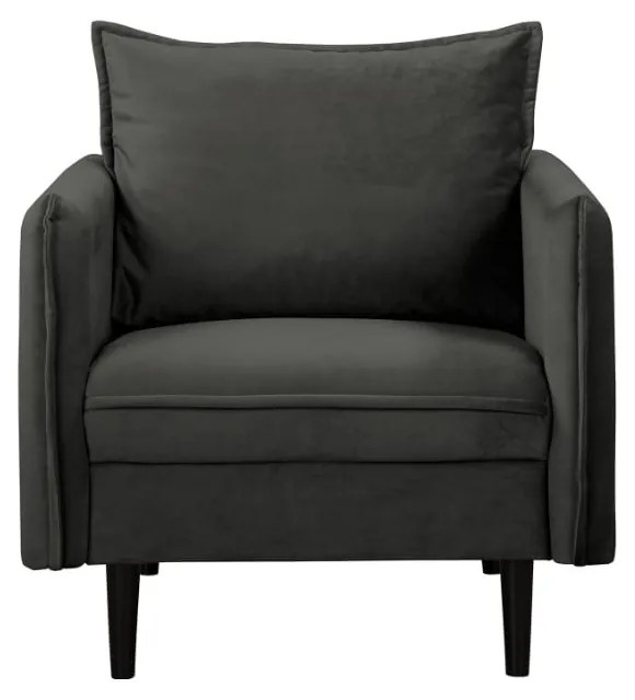 Fotoliu gri închis cu tapițerie din catifea Juli – Ropez