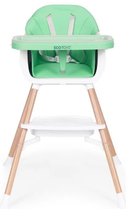 Scaun înalt pentru copii 2 în 1 verde