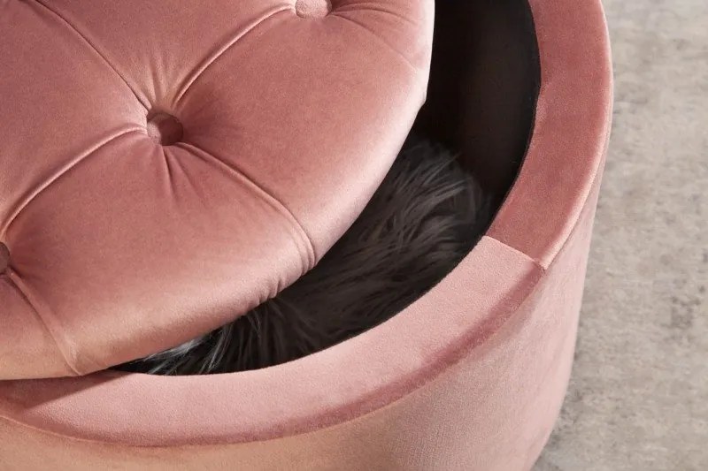 Taburete cu spatiu de depozitare Modern Barock 50cm, roz