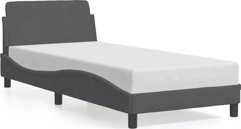 vidaXL Cadru de pat, Dover, gri închis, 90x190 cm, catifea