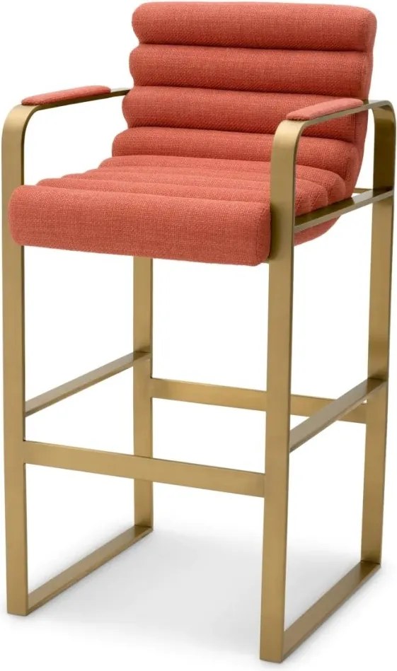 Scaun de bar elegant design LUX Olsen, scalea orange