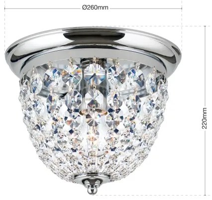 Plafonieră de cristal Orion DLU 1840/26 PLAFOND 1xE27/40W/230V d. 26 cm crom