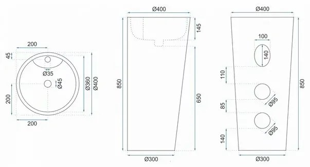 Lavoar freestanding negru Rea Blanka