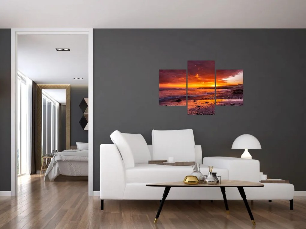 Tablou cu apus de soare la mare (90x60 cm)