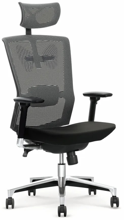 Scaun de birou Ambasador, gri/negru