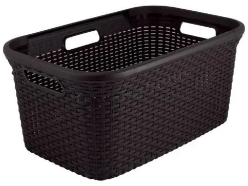 Cos rufe, 3 manere, plastic, maro inchis, 45 L, 59x38x27 cm, Curver