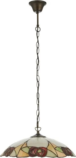 Endon 112197 - Candelabru pe lanț Tiffany INGRAM 1xE27/60W/230V diam. 45 cm