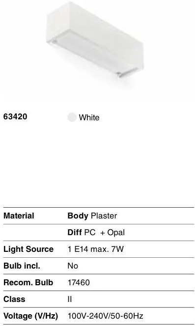 Aplica de perete din ghips MILO 280 White