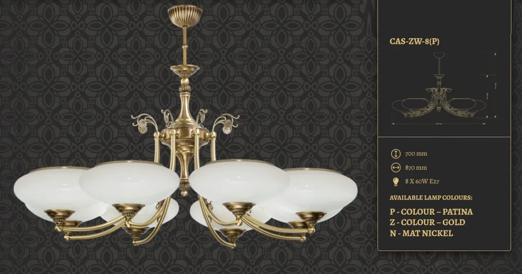 Candelabru 8 brate design clasic realizat manual CASAMIA