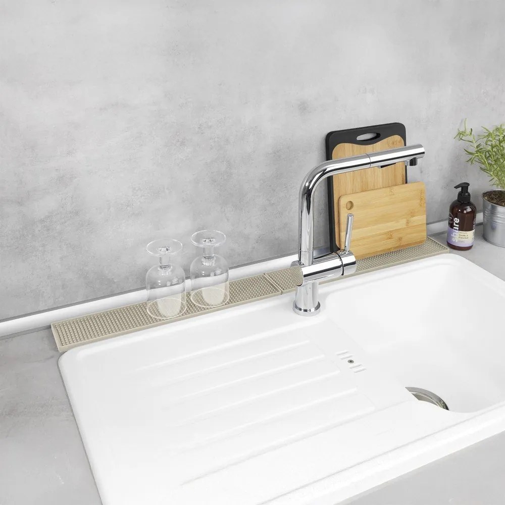 Scurgător de vase bej din plastic 42x8 cm Slim – Wenko