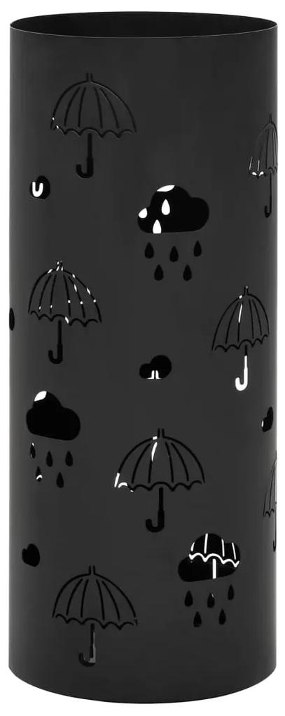vidaXL Suport pentru umbrele, model umbreluțe, oțel, negru