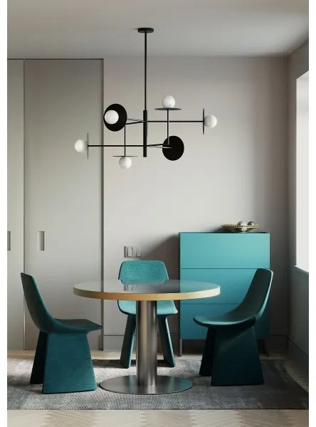 Lustră pe tijă Redo 01-2734 PLATO 6xG9/10W/230V negru