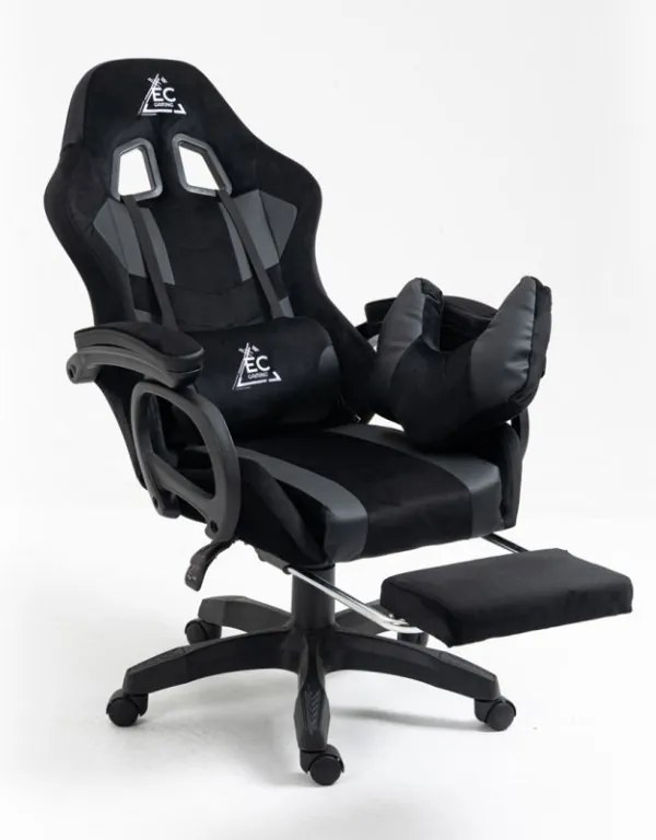 JAKS Scaun de gaming piele ecologică neagră Student