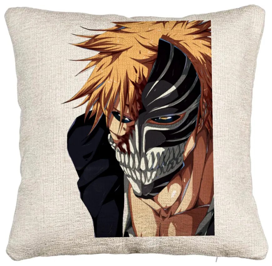 Perna Decorativa Canapea cu Bleach Hollow Ichigo, 40x40 cm, Cu fermoar