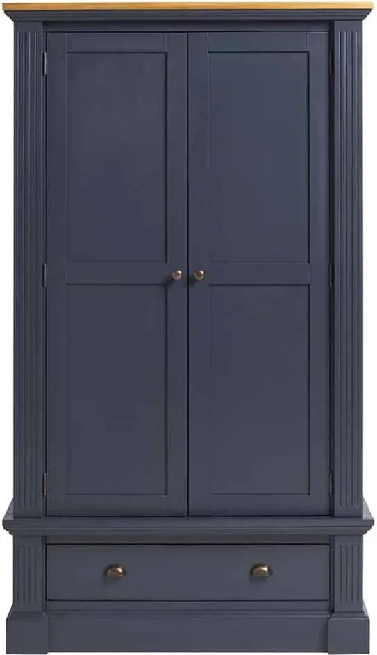 Dulap lemn masiv natur London 2 Usi Albastru/, 120 × 58 × 200 cm