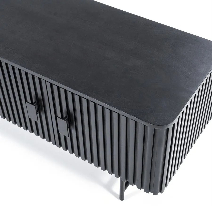 Comoda TV din lemn de mango Remi 170 cm neagra