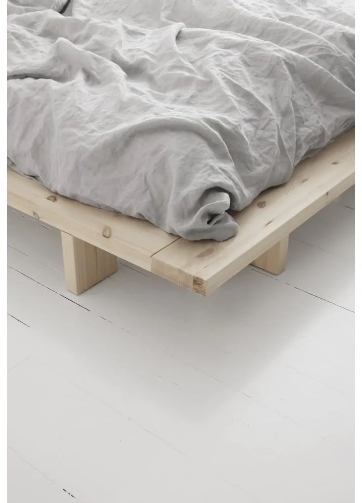 Pat matrimonial din lemn masiv de pin cu somieră 160x200 cm Japan – Karup Design