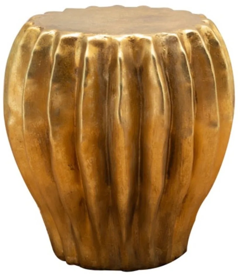 Masuta laterala, din rasina, cu aspect vintage, gold Cactus