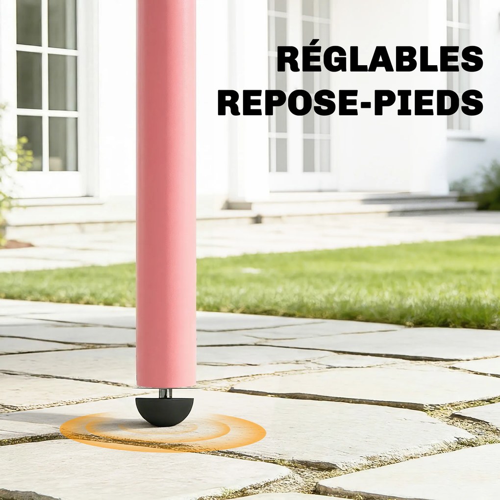 Outsunny Masă de Luat Masa pentru Exterior 120 x 70 cm pentru 4 Persoane, Masă de Grădină dreptunghiulară cu blat cu lamele și margini rotunjite, Roșu | Aosom Romania