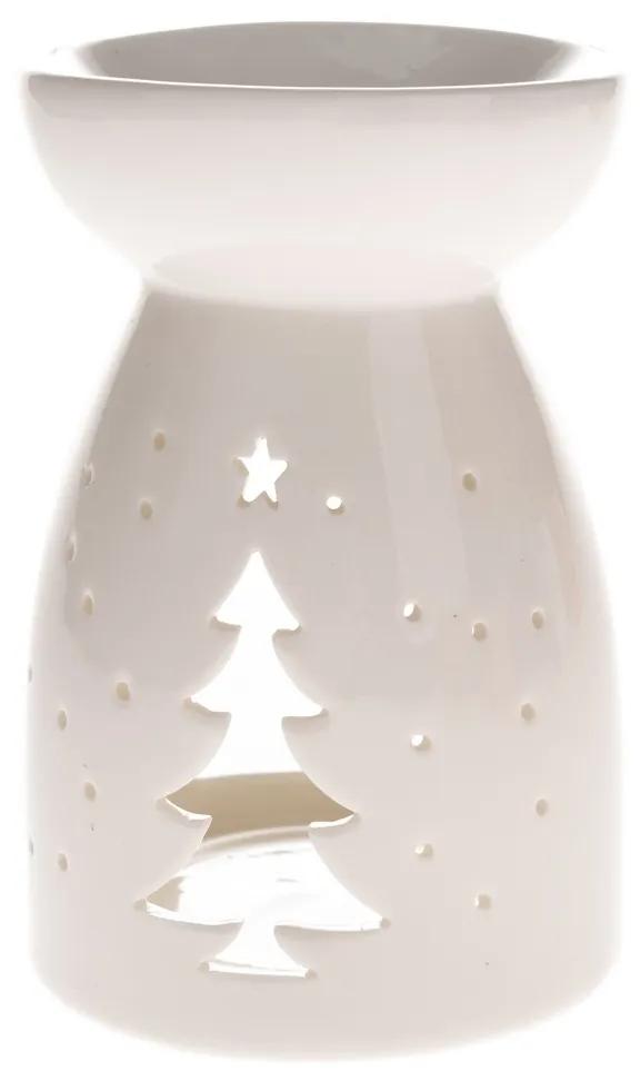 Lampă de aromaterapie din ceramică Joyful alb, 9,3x 14 cm