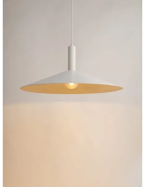 Lustră pe cablu CAPRI 1xE27/15W/230V d. 70 cm alb/auriu