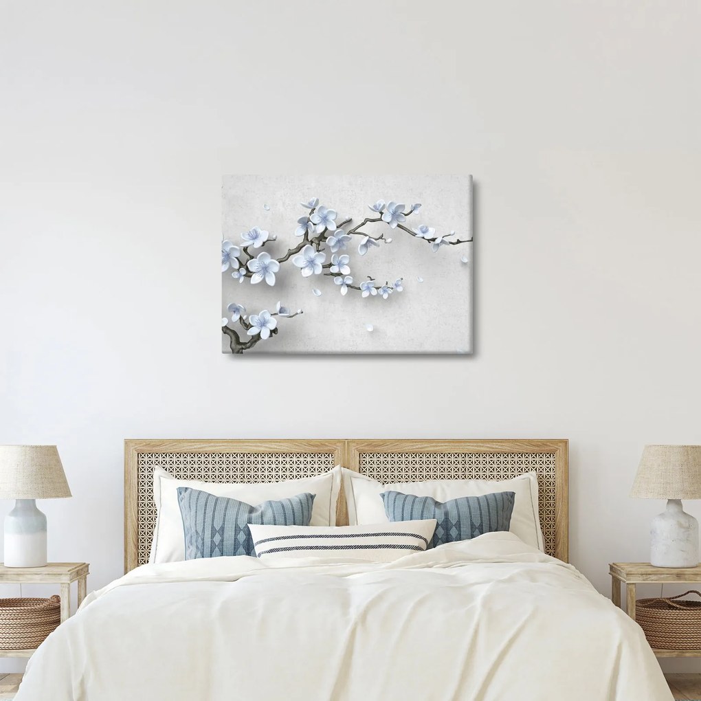 Tablou cu flori albastre (70x50 cm)