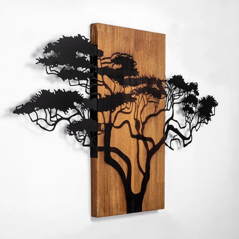 Accesoriu Decorativ de Perete Acacia Tree - 387, Lemn / Metal