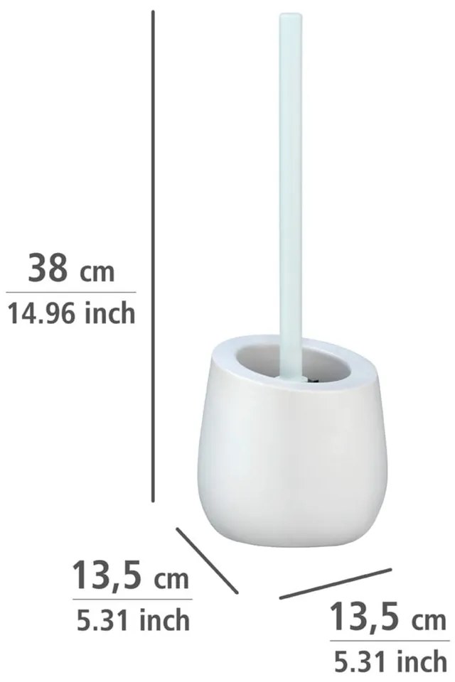 Perie cu suport din ceramică pentru toaletă Wenko Badi, alb