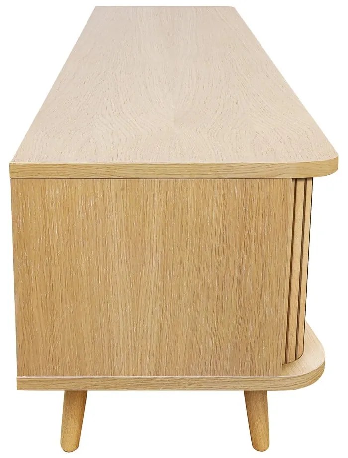 Comodă TV în culoare naturală cu aspect de lemn de stejar 178x50x40 cm Rove – Woodman
