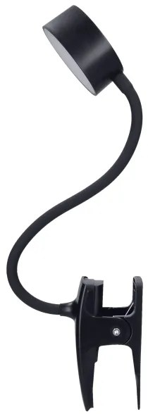 Lampă LED flexibilă dimabilă cu clemă Solight WO3001-B LED/2W/5V 3000/4000/6500K negru