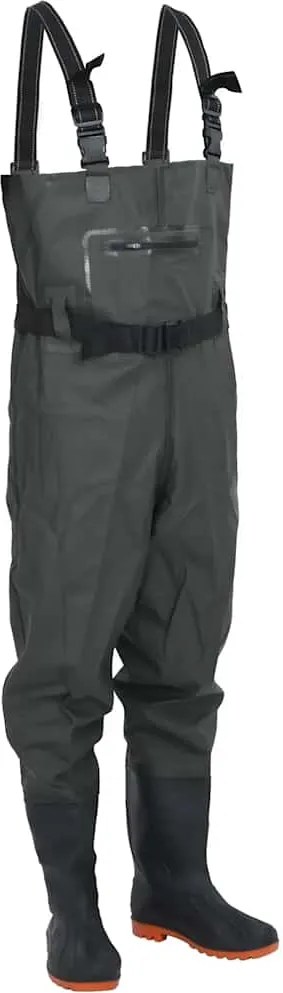 vidaXL Salopetă cu pieptar, cizme și curea, verde închis, mărimea 40